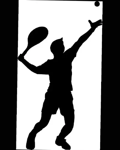 Emblem-Tennisspieler/Weiß