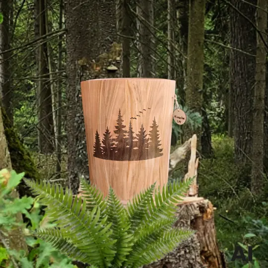 Holz Urne - Kirsche- Wald 01
