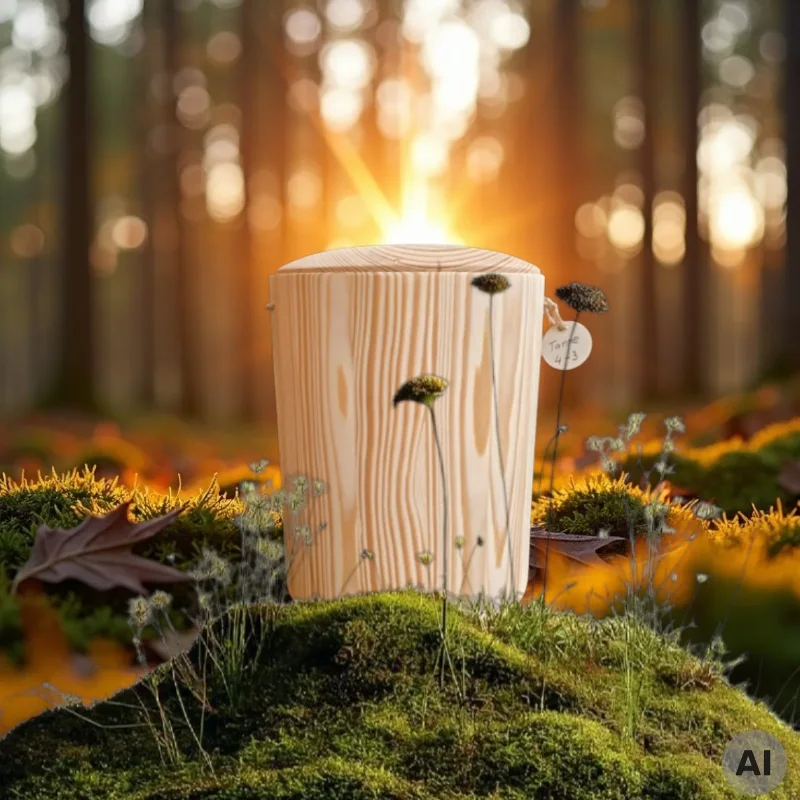 Holz Urne/Stille Wald Tanne 4-3