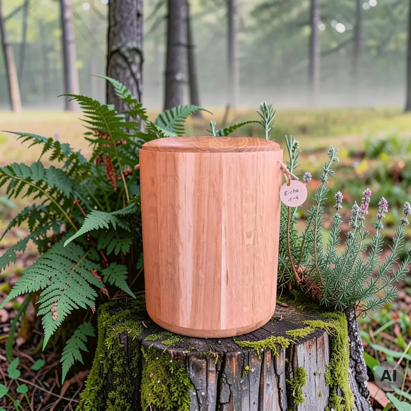 Holz Urne/Stille Wälder Eiche 1-4
